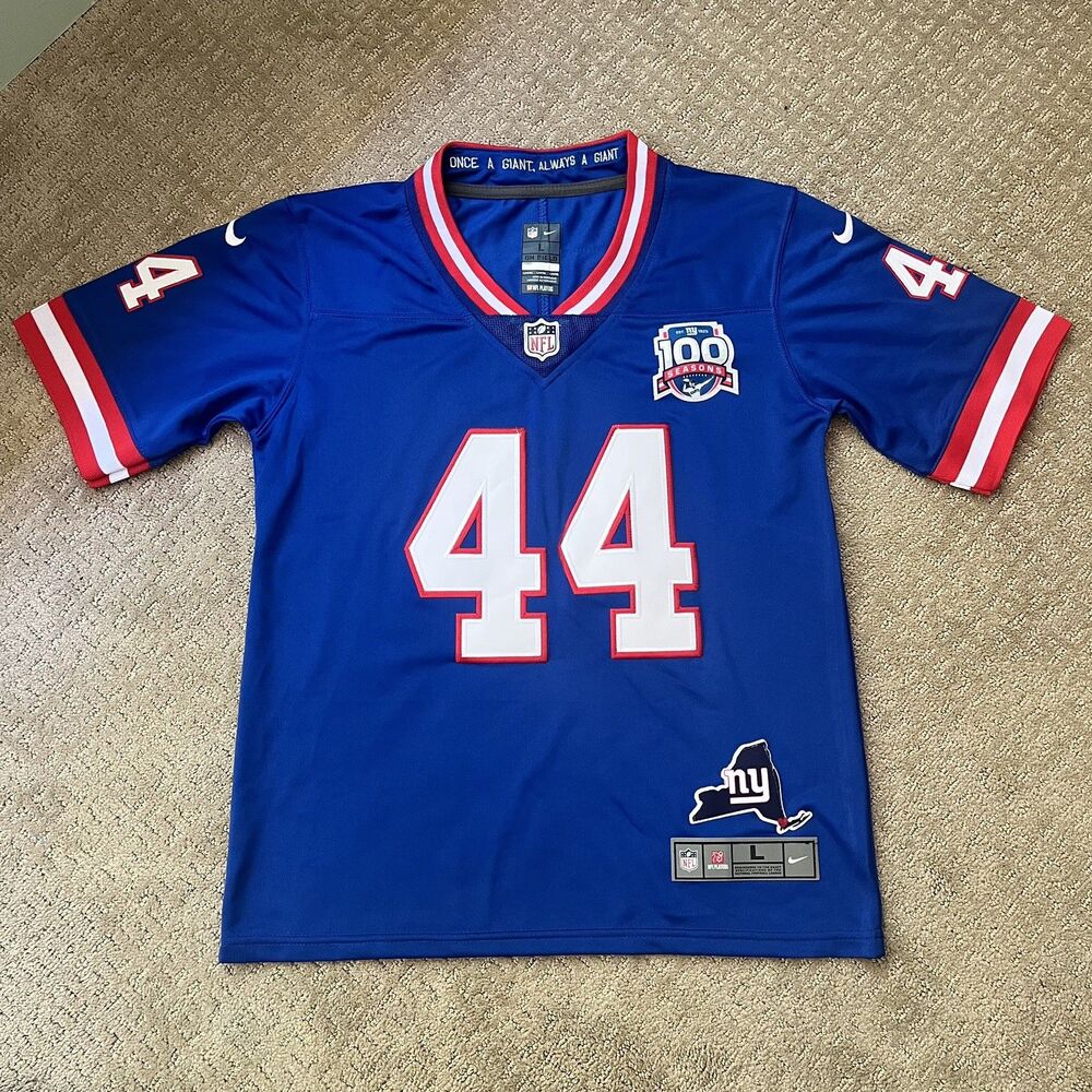 Cam Skattebo 44 New York Giants Blue Nike YL Jersey -Fully Stitched &Embroidered
